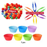 Rainbow Counting Pompoms | Sorting Cup | Montessori Sensory Toys - FLUFFI