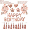 Rose Gold Party Disposable Tableware Set Paper Plate Cup Kids Adult Birthday - FLUFFI