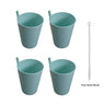 Set of 4 Built - In Straw Tumbler Plastic Sippy Drinking Cup for Children and Adults, Dishwasher and Microwave Safe - FLUFFI