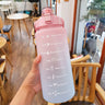 Water Bottle 2 Liter Stay Hydrated Motivated Leakproof Plastic Sport Bottle Reminder Times Sports Outdoor Fitness Office Indoor - FLUFFI