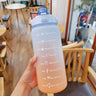 Water Bottle 2 Liter Stay Hydrated Motivated Leakproof Plastic Sport Bottle Reminder Times Sports Outdoor Fitness Office Indoor - FLUFFI