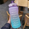 Water Bottle 2 Liter Stay Hydrated Motivated Leakproof Plastic Sport Bottle Reminder Times Sports Outdoor Fitness Office Indoor - FLUFFI