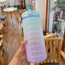 Water Bottle 2 Liter Stay Hydrated Motivated Leakproof Plastic Sport Bottle Reminder Times Sports Outdoor Fitness Office Indoor - FLUFFI