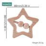 Wooden Baby Rattle Food Grade Material Baby Toy Wood Ring Baby Teether Crib Mobile Toddler Toys Baby Rattle for Baby - FLUFFI