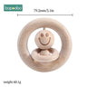 Wooden Baby Rattle Food Grade Material Baby Toy Wood Ring Baby Teether Crib Mobile Toddler Toys Baby Rattle for Baby - FLUFFI