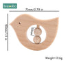 Wooden Baby Rattle Food Grade Material Baby Toy Wood Ring Baby Teether Crib Mobile Toddler Toys Baby Rattle for Baby - FLUFFI