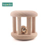 Wooden Baby Rattle Food Grade Material Baby Toy Wood Ring Baby Teether Crib Mobile Toddler Toys Baby Rattle for Baby - FLUFFI