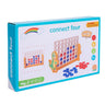 Wooden Connect 4 Classic Grid, 4 in a Row Game with Dinosaur Base, Strategy Family Board Games for 2 Players, Parent - Child Game - FLUFFI