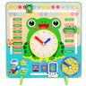 Wooden Frog Clock Toys for Kids,Learning Calendar,Weather,Season,Time,Week,Early Educational - FLUFFI