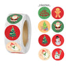 Xmas Stickers Rolls | Bag Sealing Sticker | Tree - Elk - Candy - FLUFFI