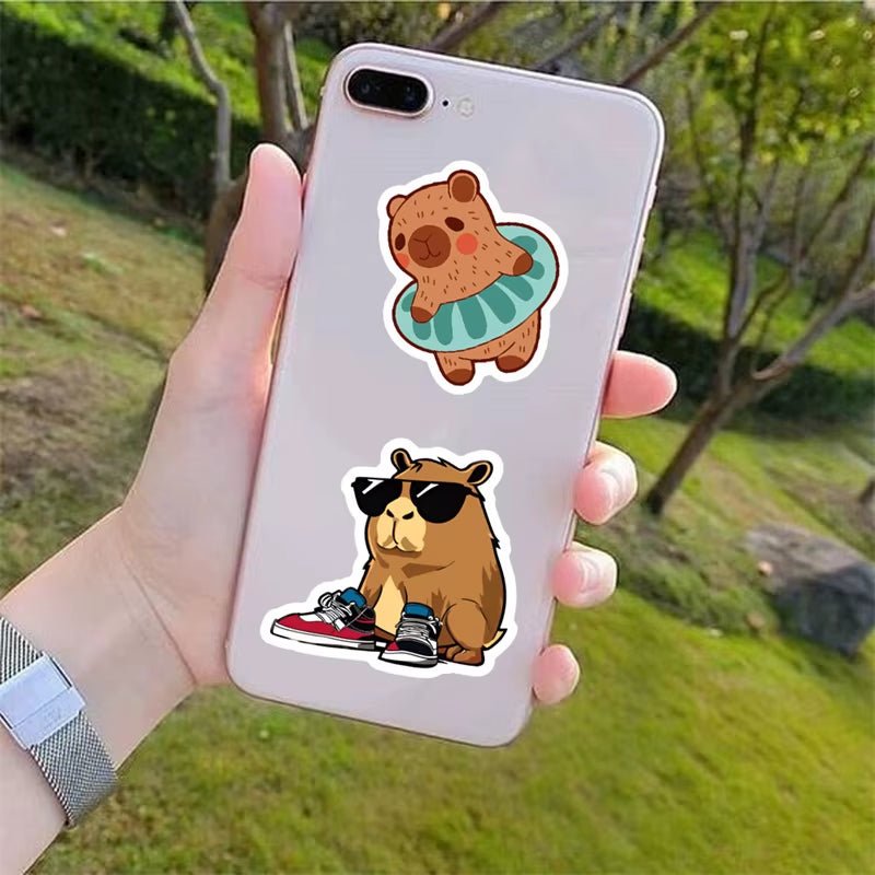 10/30/50PCS Cute Capybara PVC Sticker Aesthetic Children'S Decoration Scrapbooking Sketchbook Korean Stationery School Supplies - FLUFFI