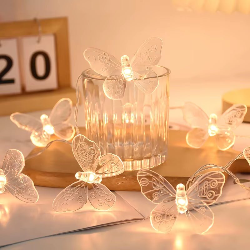 1.5M 10LED Butterfly Fairy Light Strings Garland Girls Butterfly Brithday Party Wedding Home Decorations Kids Christmas Gift - FLUFFI
