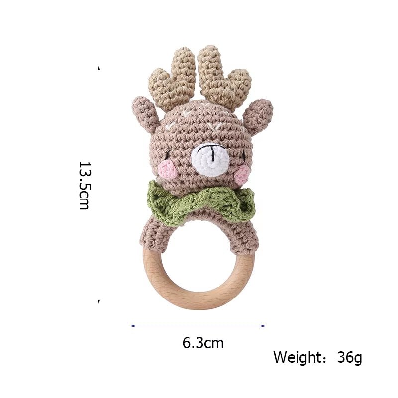 1Pc Baby Teether Silicone Beads Wooden Baby Pacifier Chain Baby Pram Crib DIY Customized Rattle Soother Bracelet Teether - FLUFFI