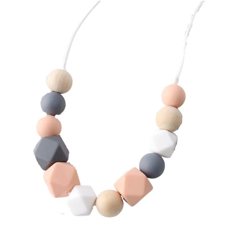 1Pc Baby Teething Silicone Necklace Food Grade Silicone Beads Hexagon Baby Toys Silicone Perle BPA Free Baby Teether - FLUFFI