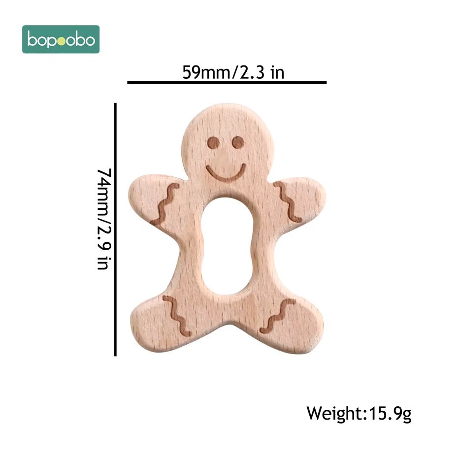1Pc Baby Toys Wooden Teether Animal Teething for New Born Play Gym Accessories Diy Pendant Chewable Tiny Rod Teethers - FLUFFI