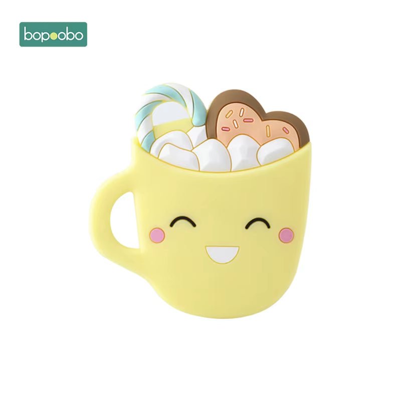 1PC Food Grade Baby Teethers Silicone Cup Chewable BPA Free Rodent Teething Tiny Rod Silicone Cup Teether Baby Product - FLUFFI