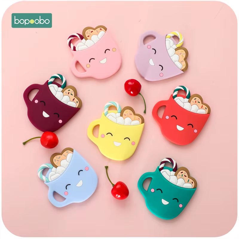 1PC Food Grade Baby Teethers Silicone Cup Chewable BPA Free Rodent Teething Tiny Rod Silicone Cup Teether Baby Product - FLUFFI