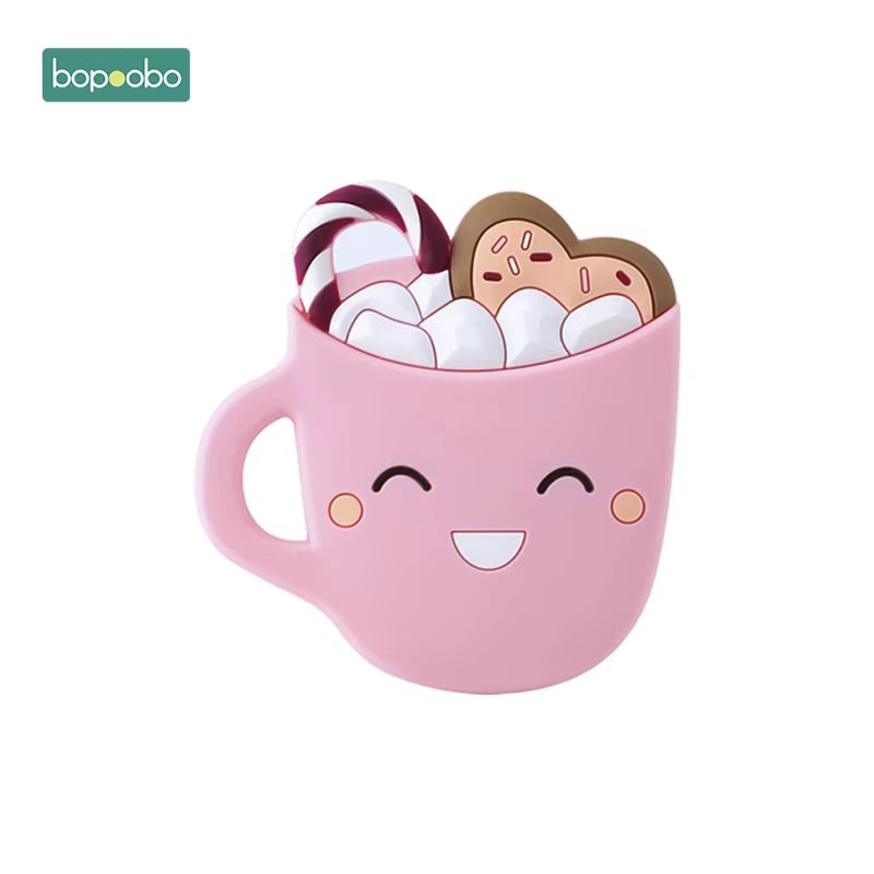 1PC Food Grade Baby Teethers Silicone Cup Chewable BPA Free Rodent Teething Tiny Rod Silicone Cup Teether Baby Product - FLUFFI