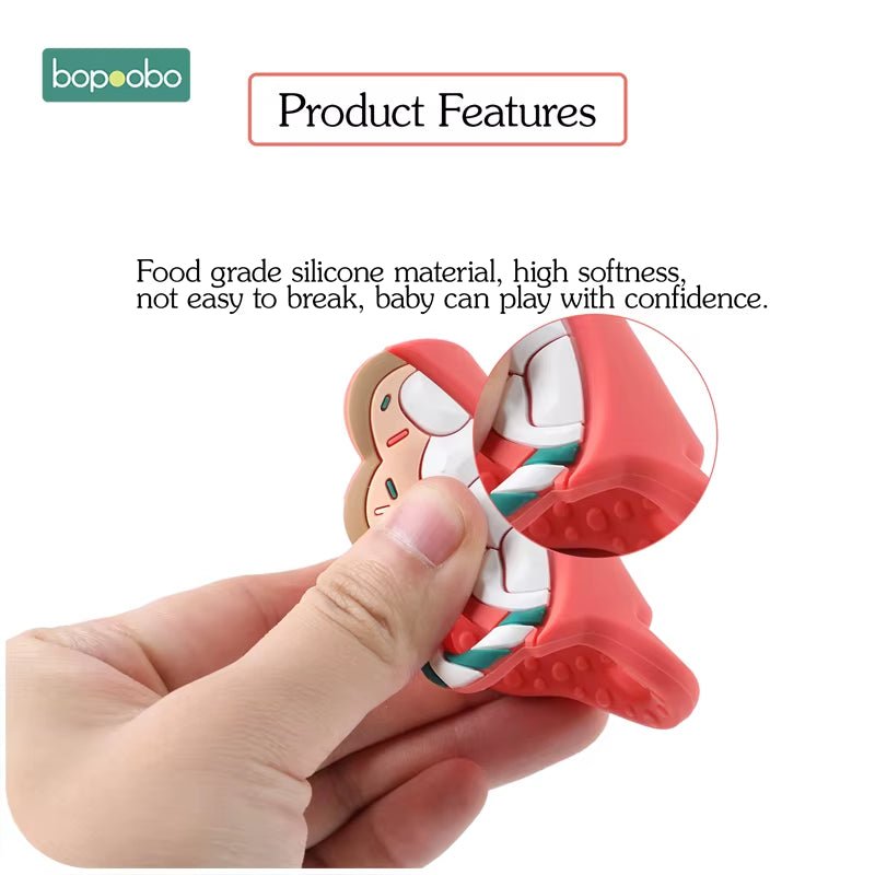 1PC Food Grade Baby Teethers Silicone Cup Chewable BPA Free Rodent Teething Tiny Rod Silicone Cup Teether Baby Product - FLUFFI