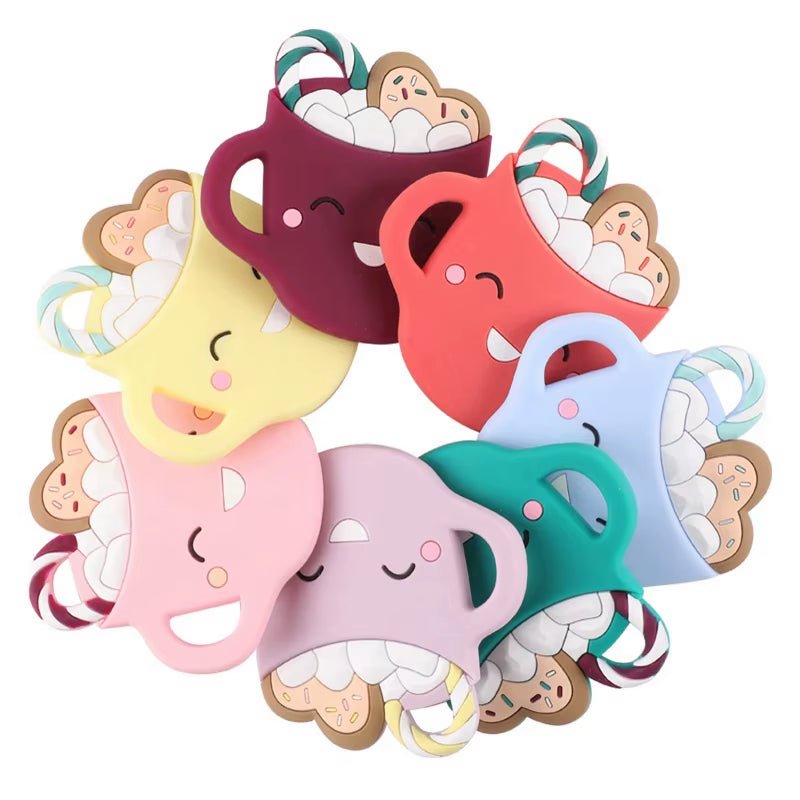 1PC Food Grade Baby Teethers Silicone Cup Chewable BPA Free Rodent Teething Tiny Rod Silicone Cup Teether Baby Product - FLUFFI