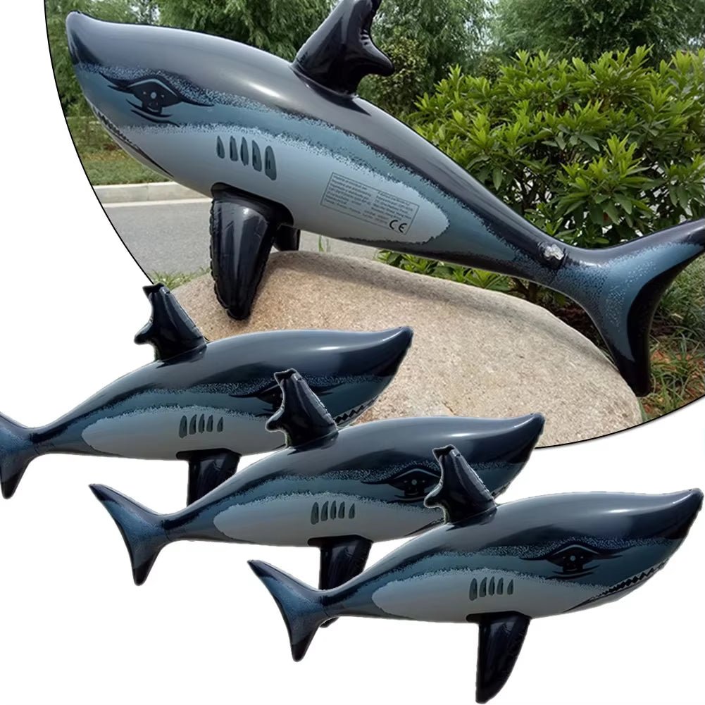 1PCS Floating Shark Float Toy Kids Adults Inflatable Water Swimming Pool Simulation Whale Fish Animals Toys Pool Accessories ﻿ - FLUFFI