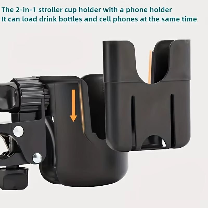 2 - In - 1 Universal Stroller - Water Cup Holder x Phone Holder - Universal Bottle Holder - FLUFFI