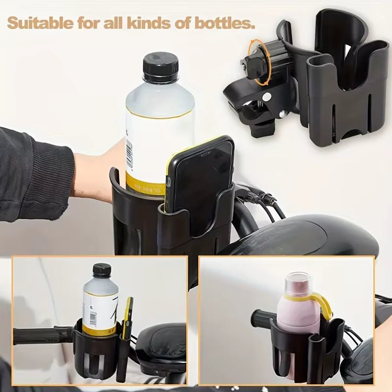 2 - In - 1 Universal Stroller - Water Cup Holder x Phone Holder - Universal Bottle Holder - FLUFFI