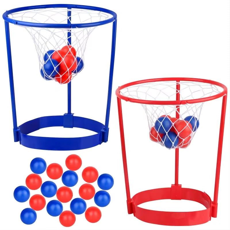 2 Pack Head Hoop Basketball Party Game for Kids Adults Adjustable Basket Net Headband with 20 Balls Fun Gift for Birthday - FLUFFI