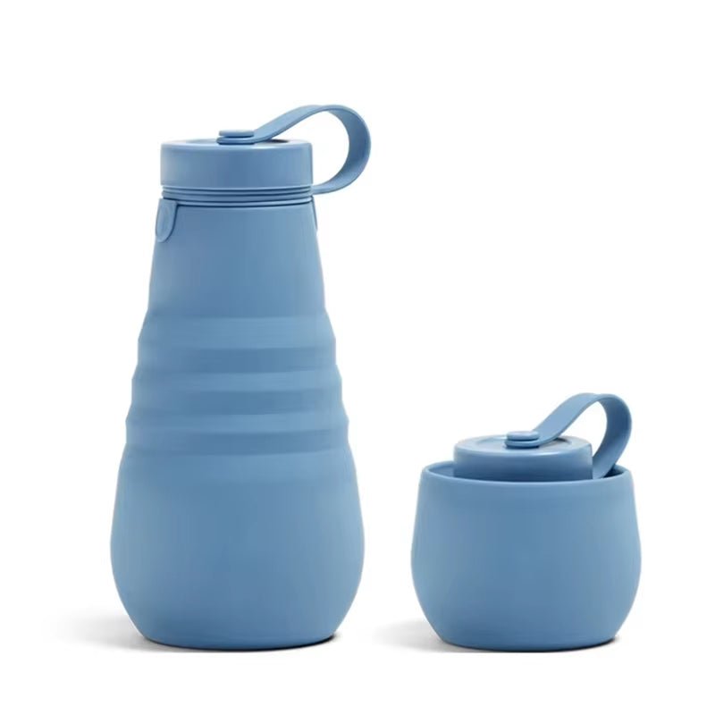 20Oz Silicone Collapsible Water Bottle Compressible Bottle Retractable Cup Sports Travel Portable Pot Belly Cup Outdoor Kettle - Fluffi