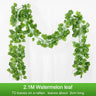 2.1M Artificial Plant Green Ivy Leaf Garland Silk Wall Hanging Vine Home Garden Decoration Wedding Party DIY Fake Wreath Leaves - FLUFFI