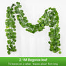 2.1M Artificial Plant Green Ivy Leaf Garland Silk Wall Hanging Vine Home Garden Decoration Wedding Party DIY Fake Wreath Leaves - FLUFFI