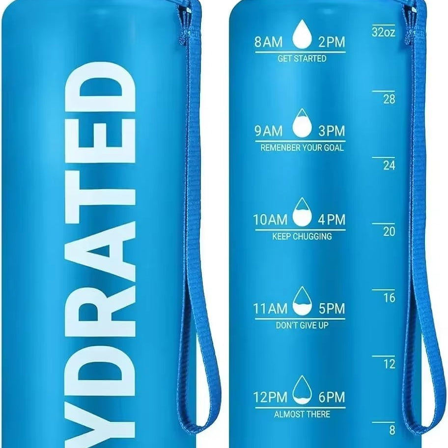32Oz Water Bottle Motivational Sport Water Bottle Leakproof Drinking Bottles Outdoor Sports Travel Kettle Drinking Water Bottle - FLUFFI