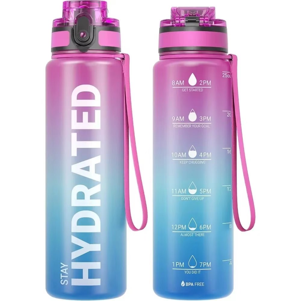 32Oz Water Bottle Motivational Sport Water Bottle Leakproof Drinking Bottles Outdoor Sports Travel Kettle Drinking Water Bottle - FLUFFI