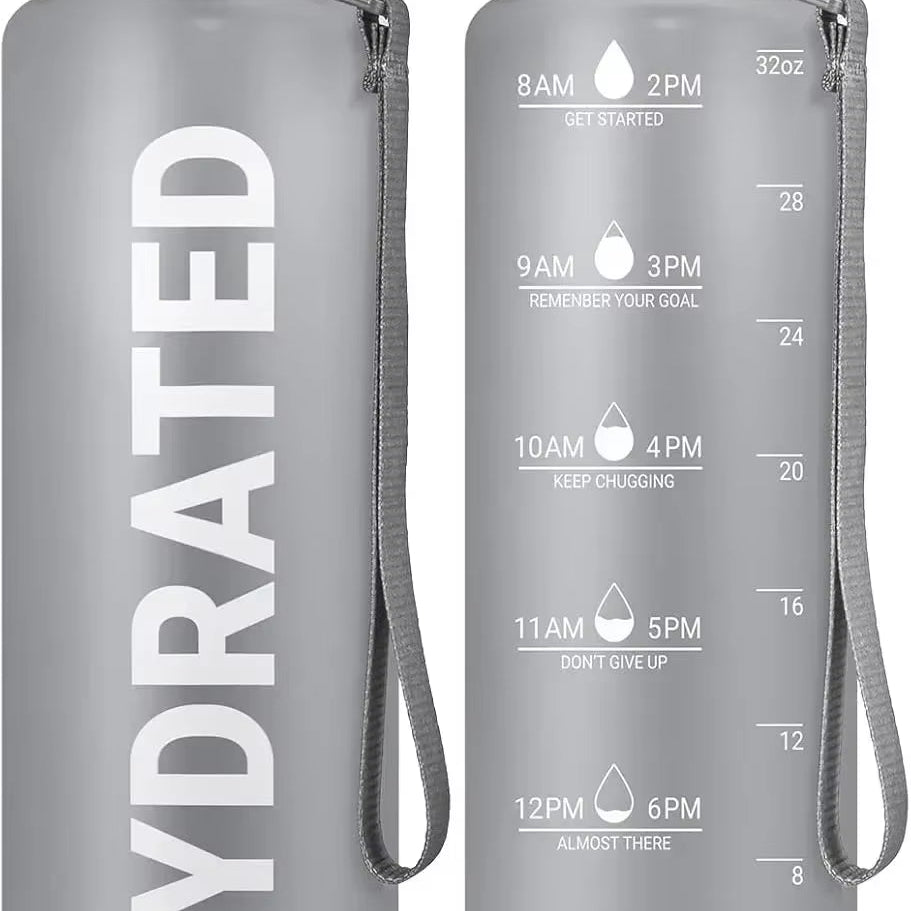 32Oz Water Bottle Motivational Sport Water Bottle Leakproof Drinking Bottles Outdoor Sports Travel Kettle Drinking Water Bottle - FLUFFI