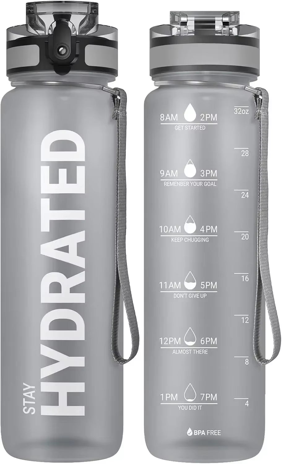 32Oz Water Bottle Motivational Sport Water Bottle Leakproof Drinking Bottles Outdoor Sports Travel Kettle Drinking Water Bottle - FLUFFI