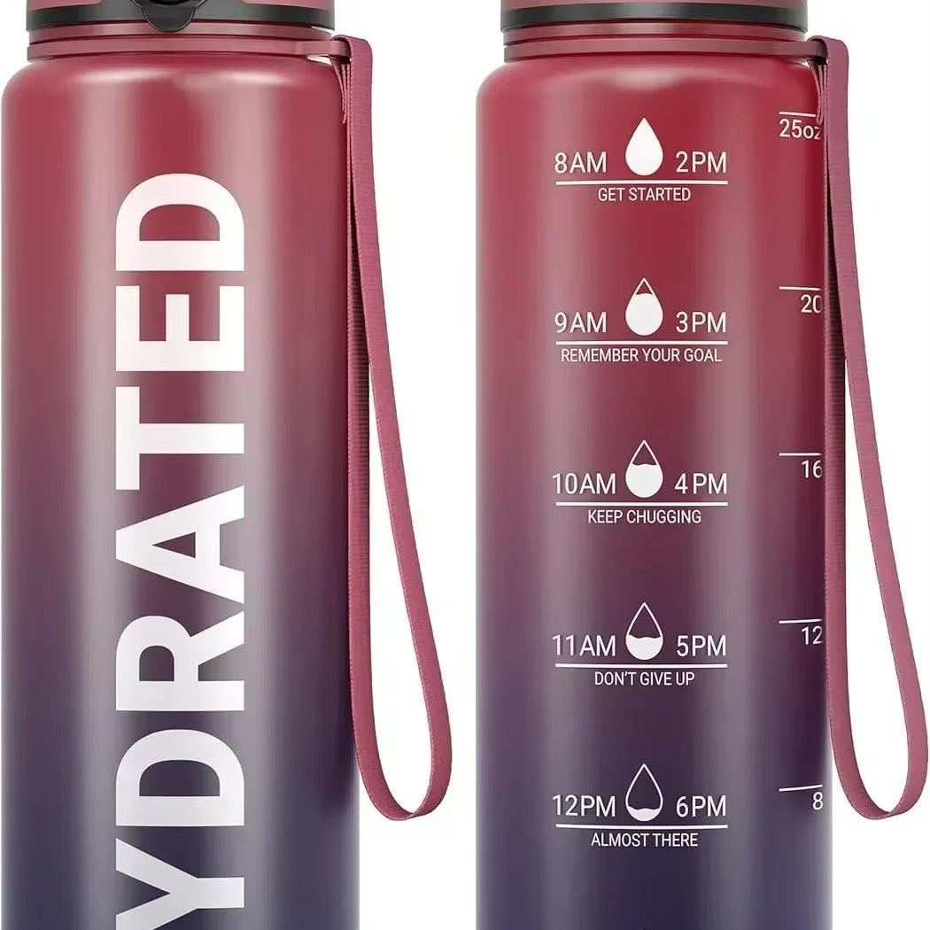 32Oz Water Bottle Motivational Sport Water Bottle Leakproof Drinking Bottles Outdoor Sports Travel Kettle Drinking Water Bottle - FLUFFI