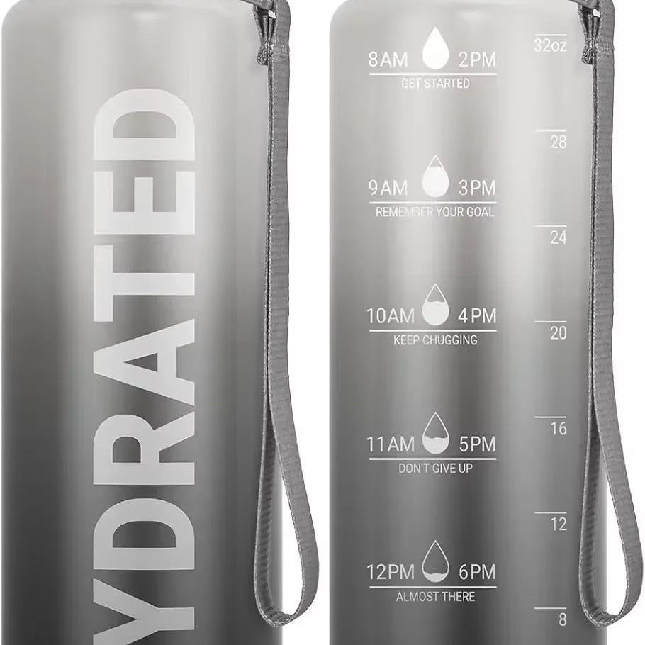 32Oz Water Bottle Motivational Sport Water Bottle Leakproof Drinking Bottles Outdoor Sports Travel Kettle Drinking Water Bottle - FLUFFI