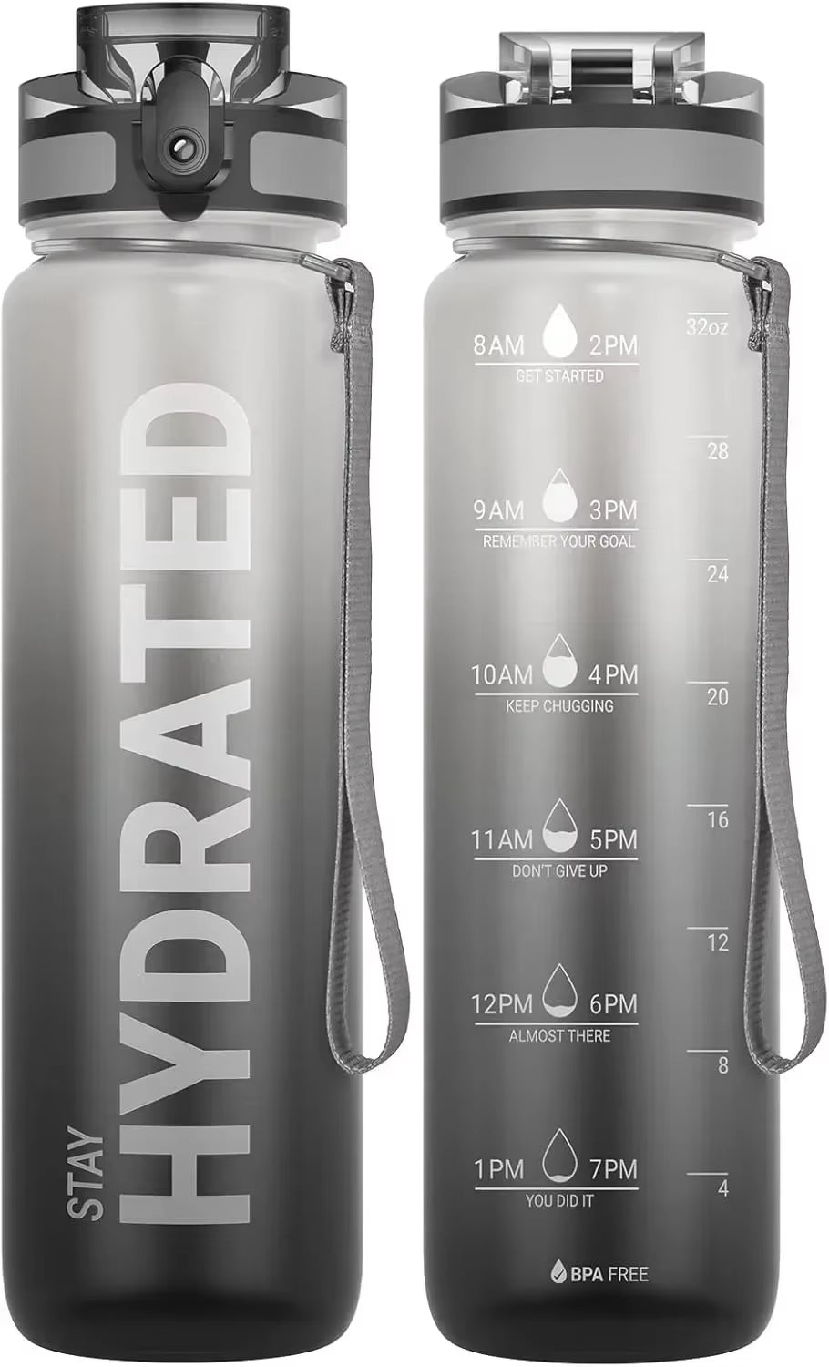 32Oz Water Bottle Motivational Sport Water Bottle Leakproof Drinking Bottles Outdoor Sports Travel Kettle Drinking Water Bottle - FLUFFI