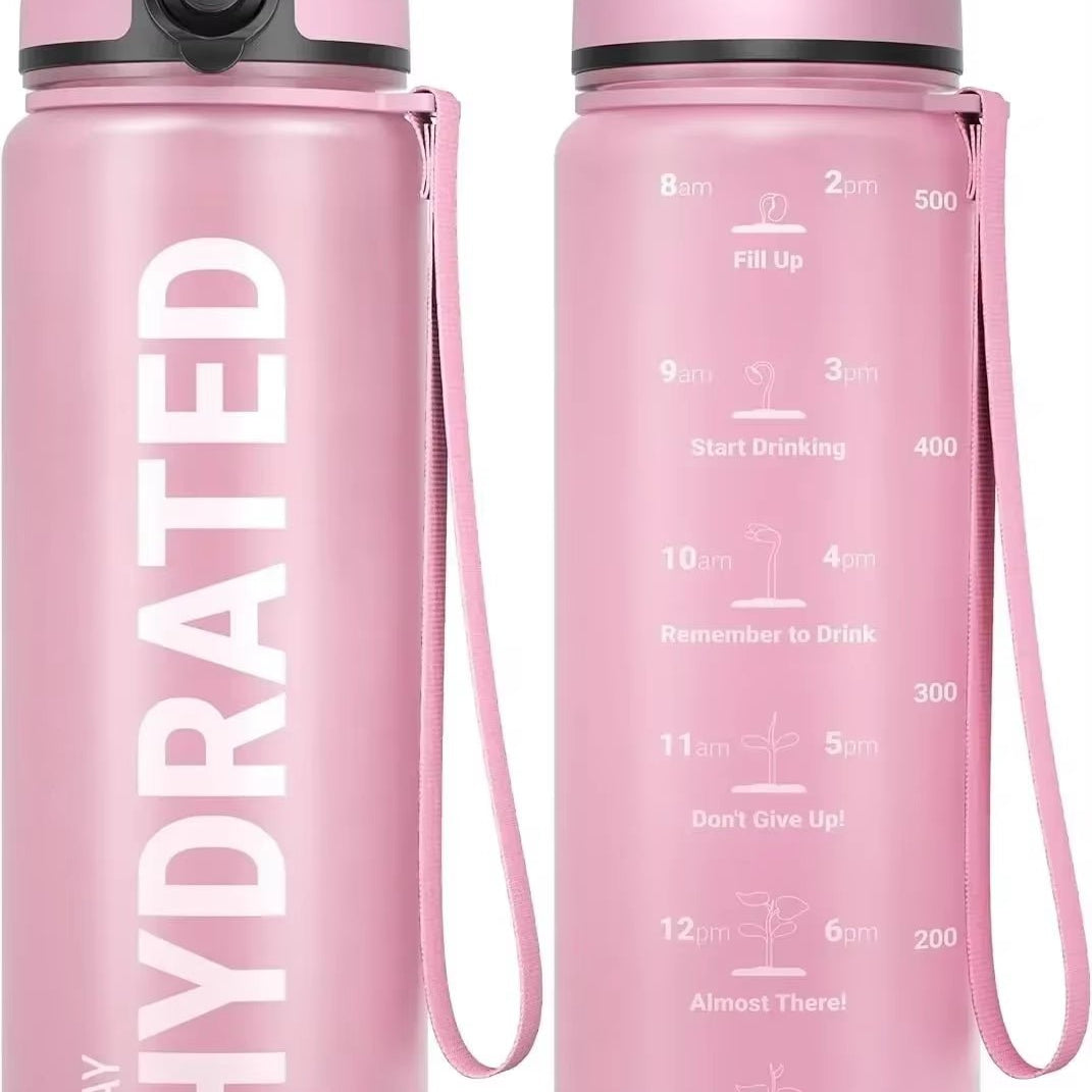 32Oz Water Bottle Motivational Sport Water Bottle Leakproof Drinking Bottles Outdoor Sports Travel Kettle Drinking Water Bottle - FLUFFI