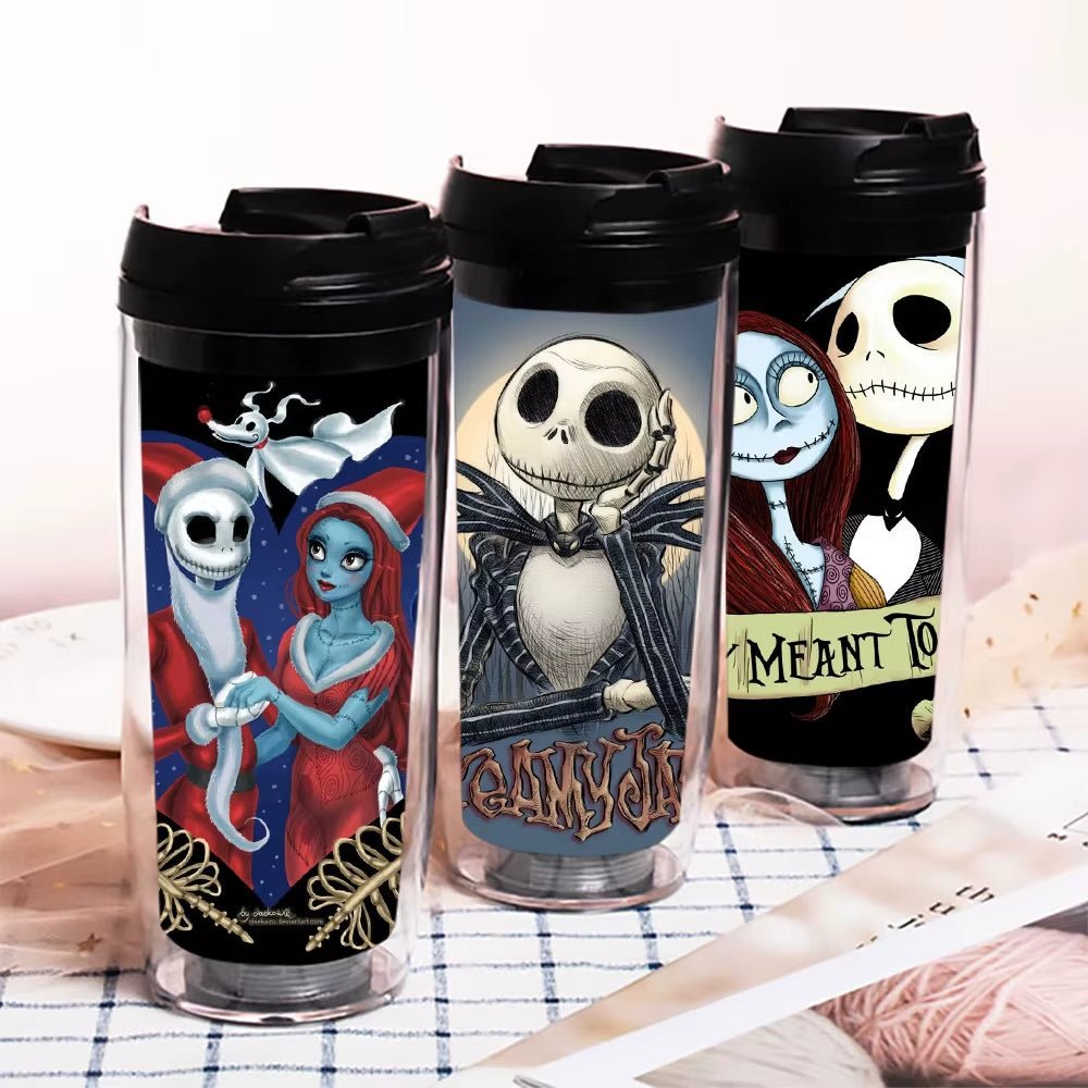 350ML the Nightmare before Christmas Straw Cup Women Men Cartoon Jack Skellington Portable Water Cup Anime - FLUFFI