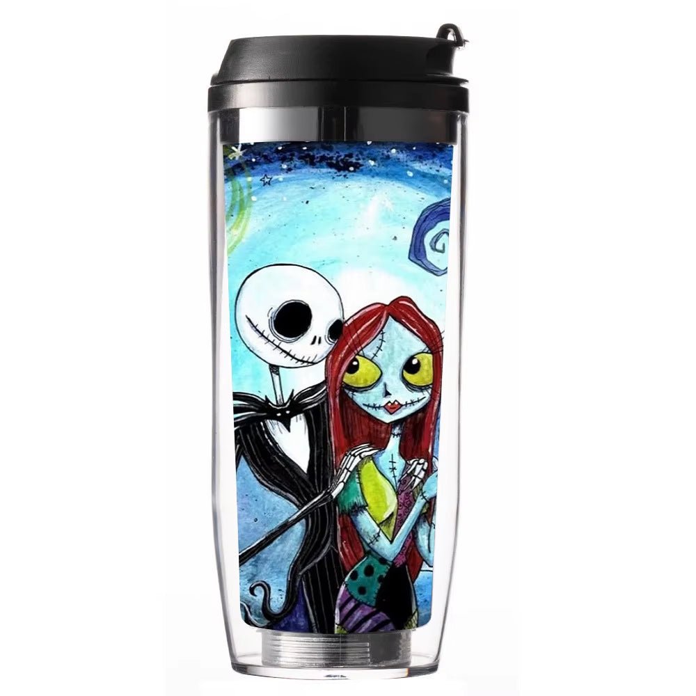 350ML the Nightmare before Christmas Straw Cup Women Men Cartoon Jack Skellington Portable Water Cup Anime - FLUFFI