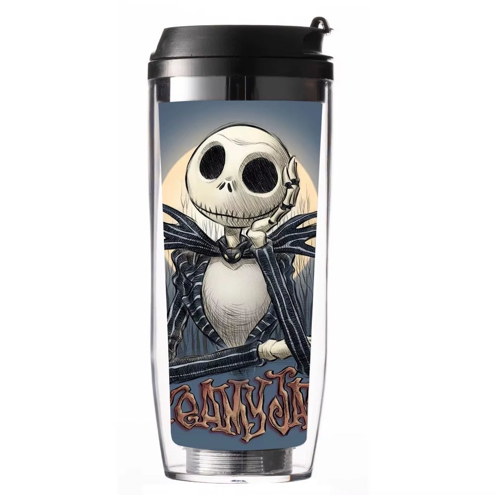 350ML the Nightmare before Christmas Straw Cup Women Men Cartoon Jack Skellington Portable Water Cup Anime - FLUFFI