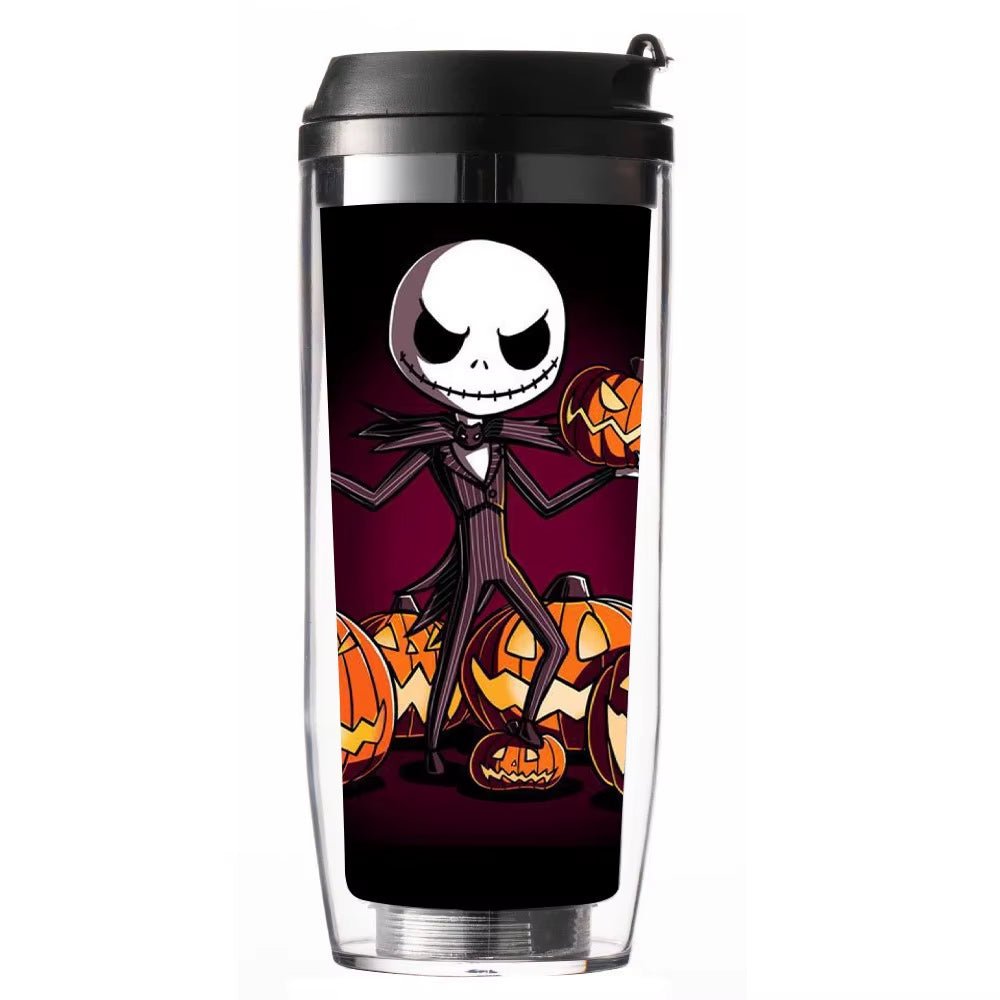 350ML the Nightmare before Christmas Straw Cup Women Men Cartoon Jack Skellington Portable Water Cup Anime - FLUFFI
