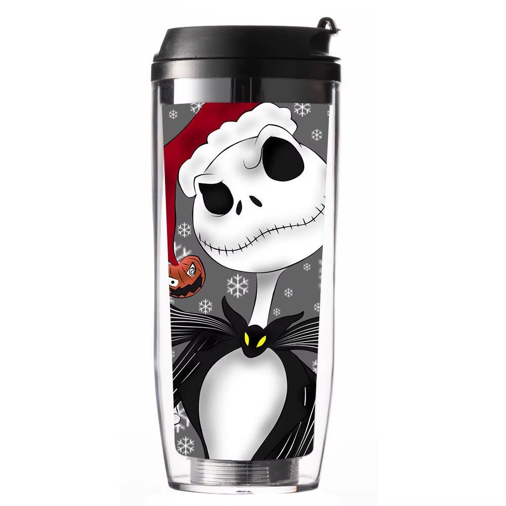 350ML the Nightmare before Christmas Straw Cup Women Men Cartoon Jack Skellington Portable Water Cup Anime - FLUFFI