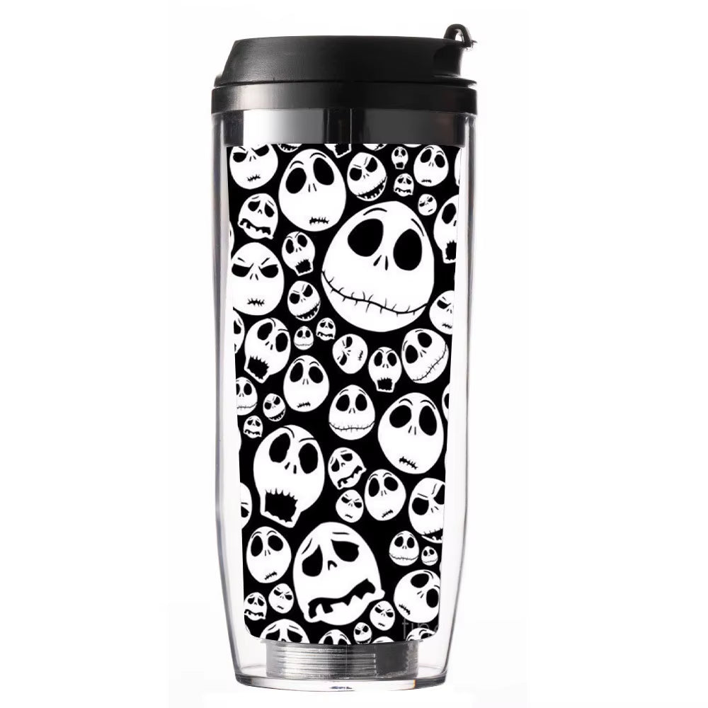 350ML the Nightmare before Christmas Straw Cup Women Men Cartoon Jack Skellington Portable Water Cup Anime - FLUFFI