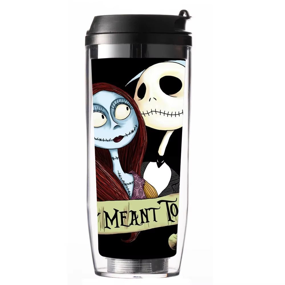 350ML the Nightmare before Christmas Straw Cup Women Men Cartoon Jack Skellington Portable Water Cup Anime - FLUFFI