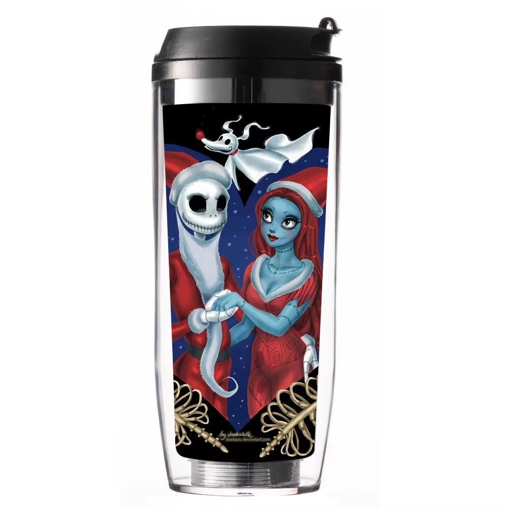 350ML the Nightmare before Christmas Straw Cup Women Men Cartoon Jack Skellington Portable Water Cup Anime - FLUFFI
