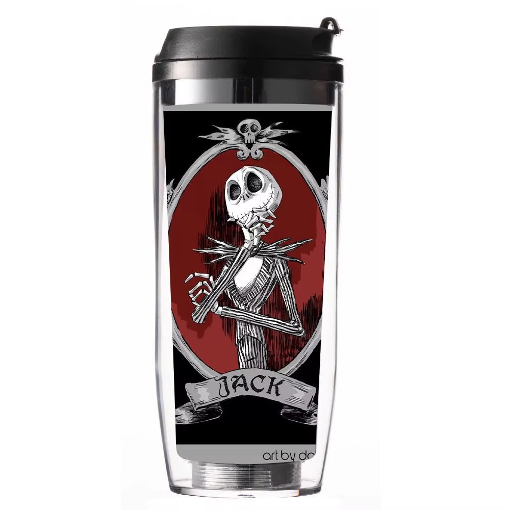 350ML the Nightmare before Christmas Straw Cup Women Men Cartoon Jack Skellington Portable Water Cup Anime - FLUFFI