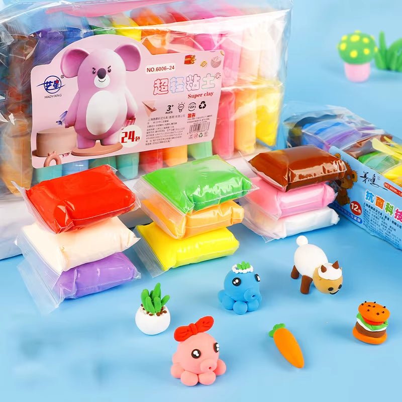 36 Color Super Light Clay Air Dry Polymer Modelling Clay with 3 Tools Soft Creative Educational Slime DIY Toys for Kids Gifts - FLUFFI