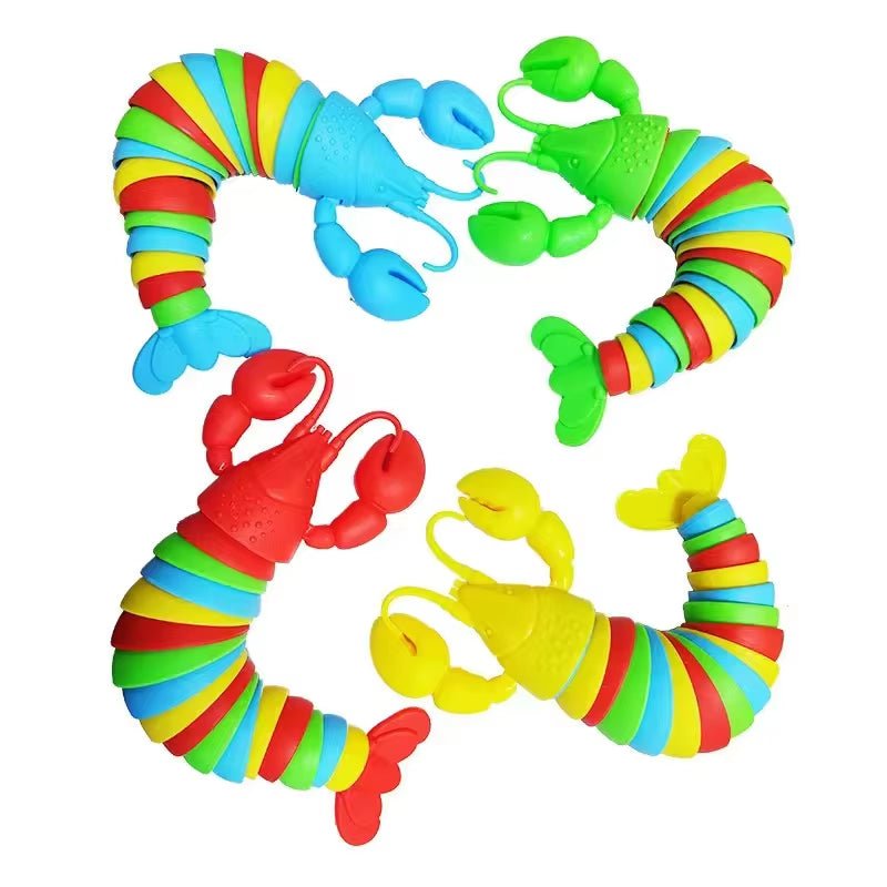 3D Articulated Stretch Lobster Stress Reliever Hand Toy, Sensory Fidget Toy for Adults and Kids, Pressure Relieving Desk Toy - FLUFFI